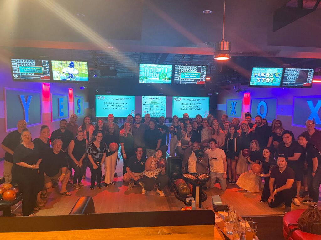 group shot of Pasadena Jaycees Bowling Tournament fundraiser